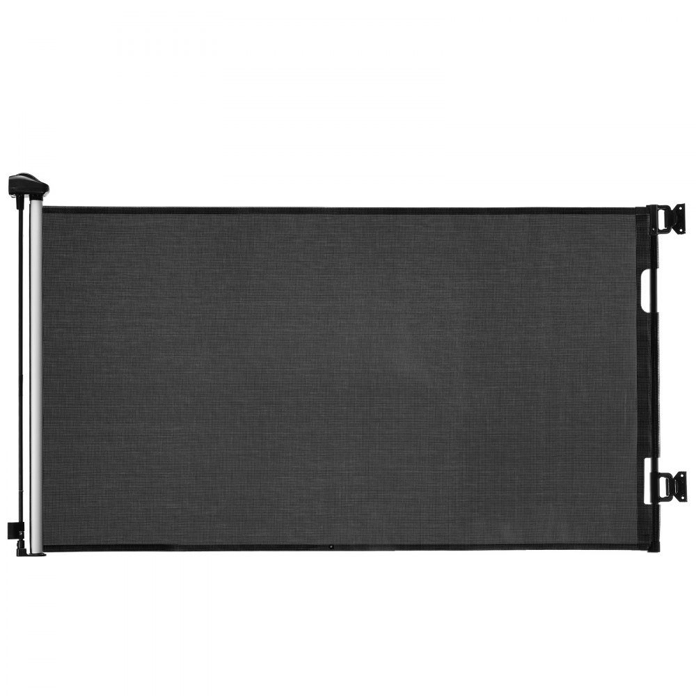 Uitschuifbaar babyhekje, hondenhekje, uitschuifbaar tot 185 cm (B) / 795 mm (H), traphekje met veiligheidsslot, gaasbeschermhekje voor trappen, gangen, binnen/buiten, zwart