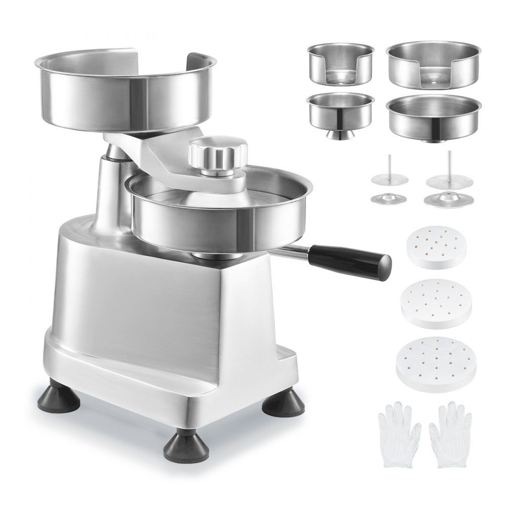 Kommerzielle Burgerpresse – Hamburger-Patty-Maker 10/13/15 cm, mit 3 Packungen Burgerpapier, professionelle Hamburgerpresse aus Edelstahl, perfekt zum Kochen von Burger-Patties und Grillzubehör