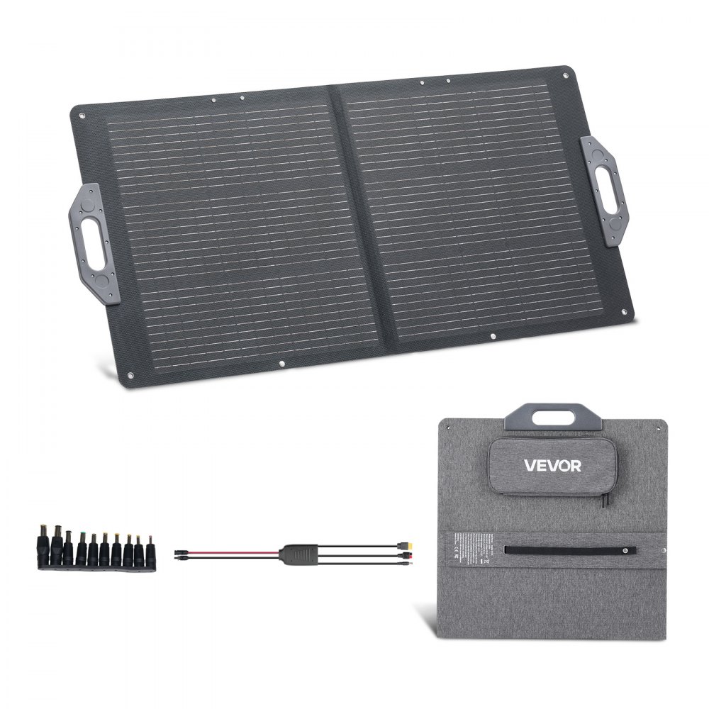 Panneau solaire pliable 100 W, chargeur solaire portable haute efficacité 24 %, panneau solaire monocristallin avec sortie MC4, ports USB-A, type-C et DC, IP65, pour centrales électriques, camping, randonnée Panneau solaire pliable 100 W, chargeur solaire portable haute efficacité 24 %, panneau solaire monocristallin avec sortie MC4, ports USB-A, type-C et DC, IP65, pour centrales électriques, camping, randonnée