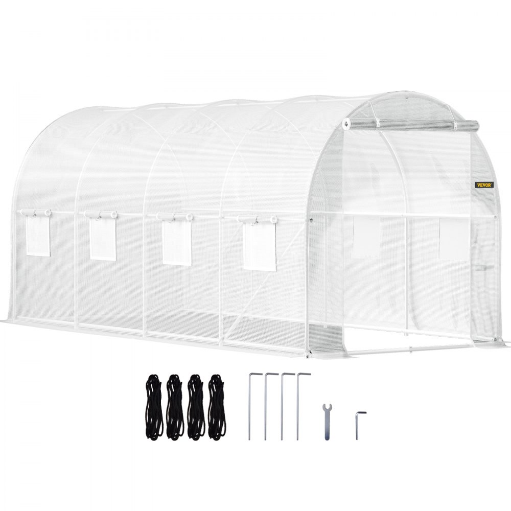 Greenhouse 4.6x2.1x2.1m Cold frame film greenhouse Galvanized steel frame and PE cover Greenhouse Waterproof and UV-resistant Tomato greenhouse Ideal for growing vegetables Flowers