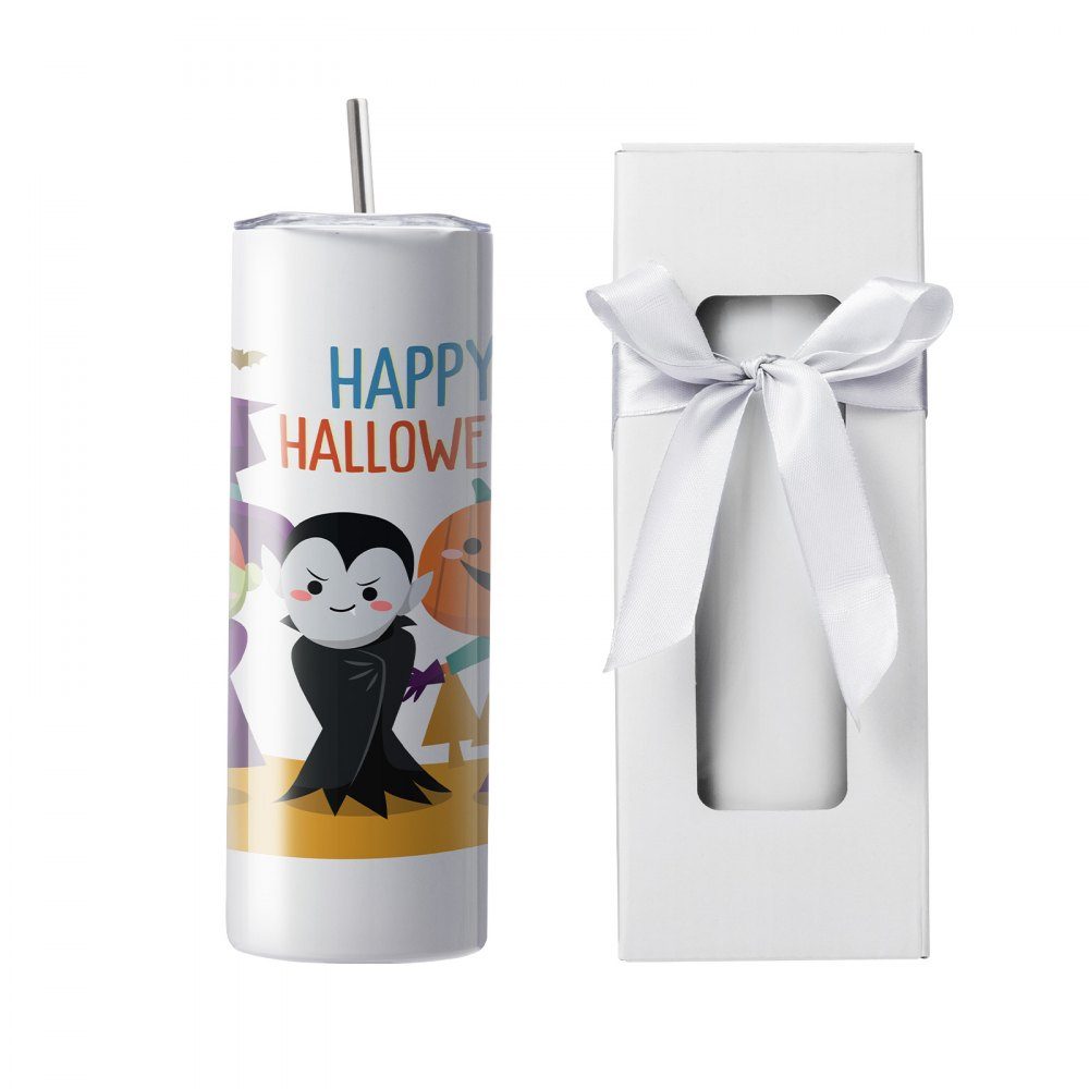 16er-Pack gerade Sublimationsbecher, 22oz leere Becher, doppelwandige Edelstahlbecher mit Strohhalm, Deckel, Bürste, Boden, Schrumpffolie, Geschenkbox, für Heißpresse und Wärmeübertragung