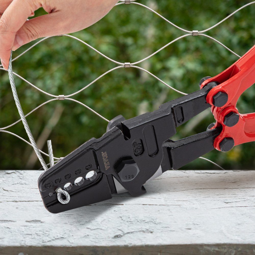Crimping Tool 24" Crimping Tool Crimping Tool 1/16 3/32 1/8 5/32 3/16" 2 in 1 Tool Crimp Hand Cable Lugs Alloy Crimping Tool
