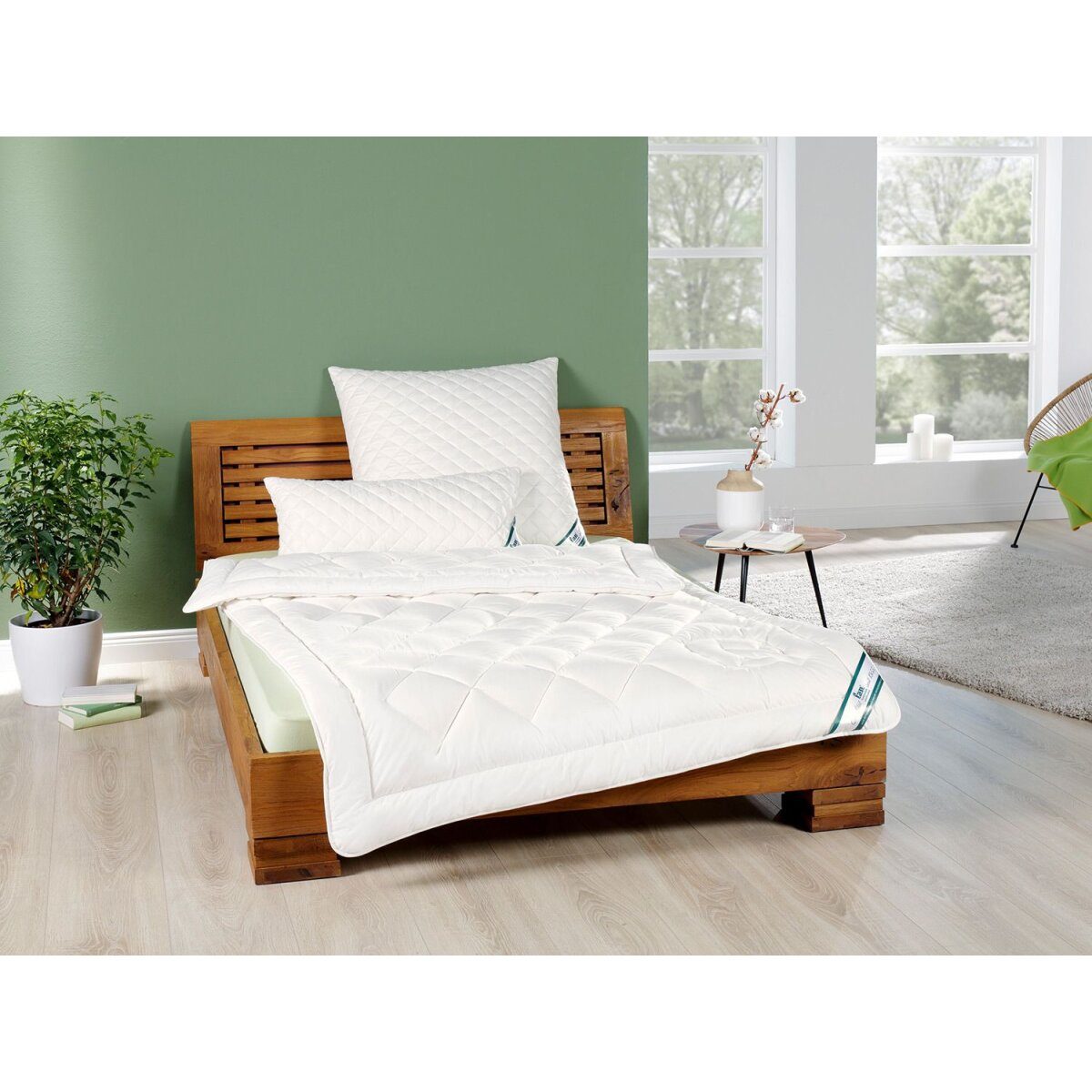 Lüfter. Steppbett aus Bio-Baumwolle, mittelgroß