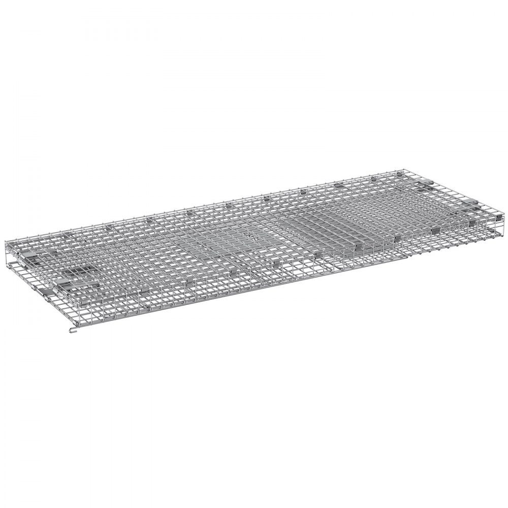 Live Animal Cage Trap 50" x 20" x 26" Humane Galvanized Iron Cat Trap Foldable Animal Trap with Handle for Stray Dogs, Armadillos, Raccoons, Marmots, Foxes