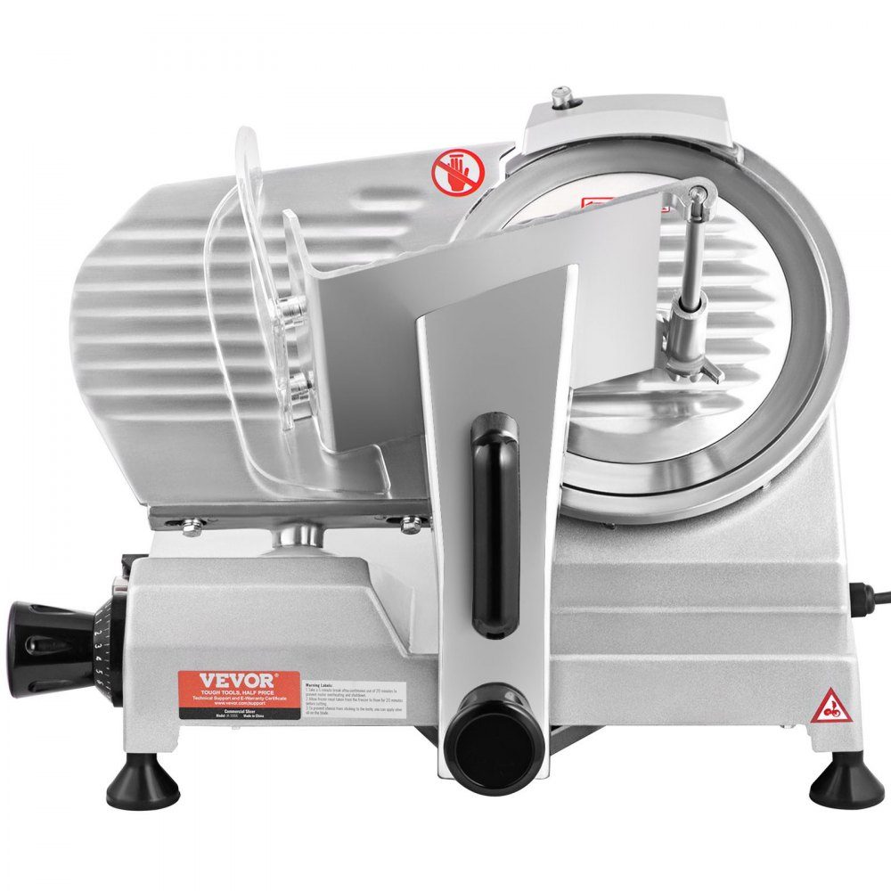 Kommerzieller Fleischschneider, 200 W, elektrischer Allesschneider, Lebensmittelschneider mit 20,3 cm langer Klinge aus Kohlenstoffstahl, 0–12 mm einstellbare Dicke für Fleisch, Käse usw