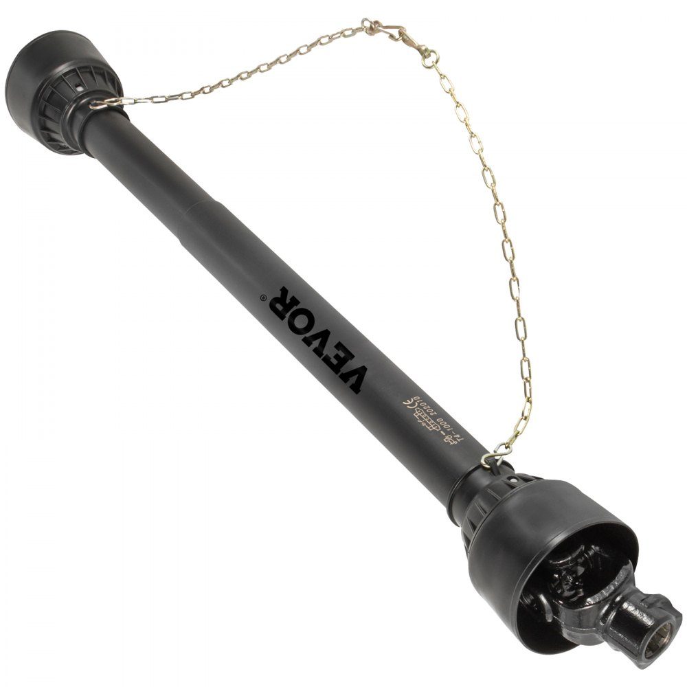 PTO T4 Cardan Shaft Drive Shaft 34.9mm 6 Spline End for Tractor Extendable from 1100 to 1550mm Ideal for Lawnmowers, Brush Cutters, Tillers, Fertilizer Spreaders