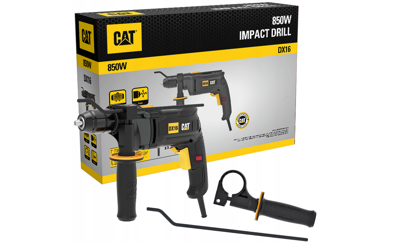 Perceuse à percussion CAT DX16 850 W avec poignée en métal Perceuse à percussion CAT DX16 850 W avec poignée en métal
