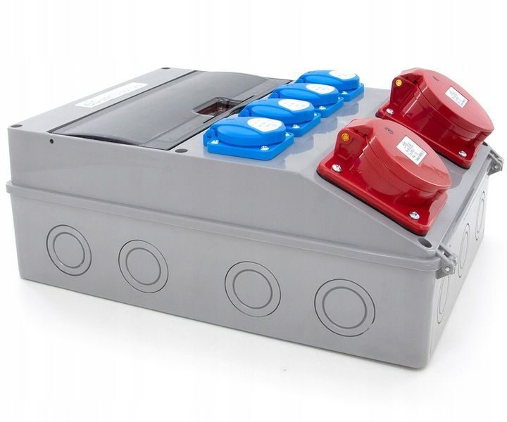 Elektrischer Wandverteiler 1x 16A / 1x 32A / 4x230V Komplettset Baustromverteiler mit digitalen Zählern