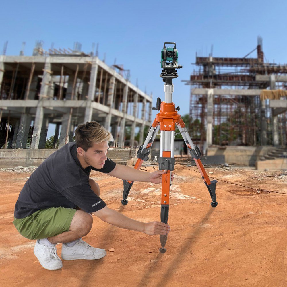 Laser-Wasserwaagenstativ, 5/8-Zoll-11-Gewindehalterung, 27,16-67,71 Zoll Höhenverstellung, robustes Vermessungsstativ, mit Wasserwaage und Diffusionsbegrenzer, anhebbare rutschfeste Füße für den Bau
