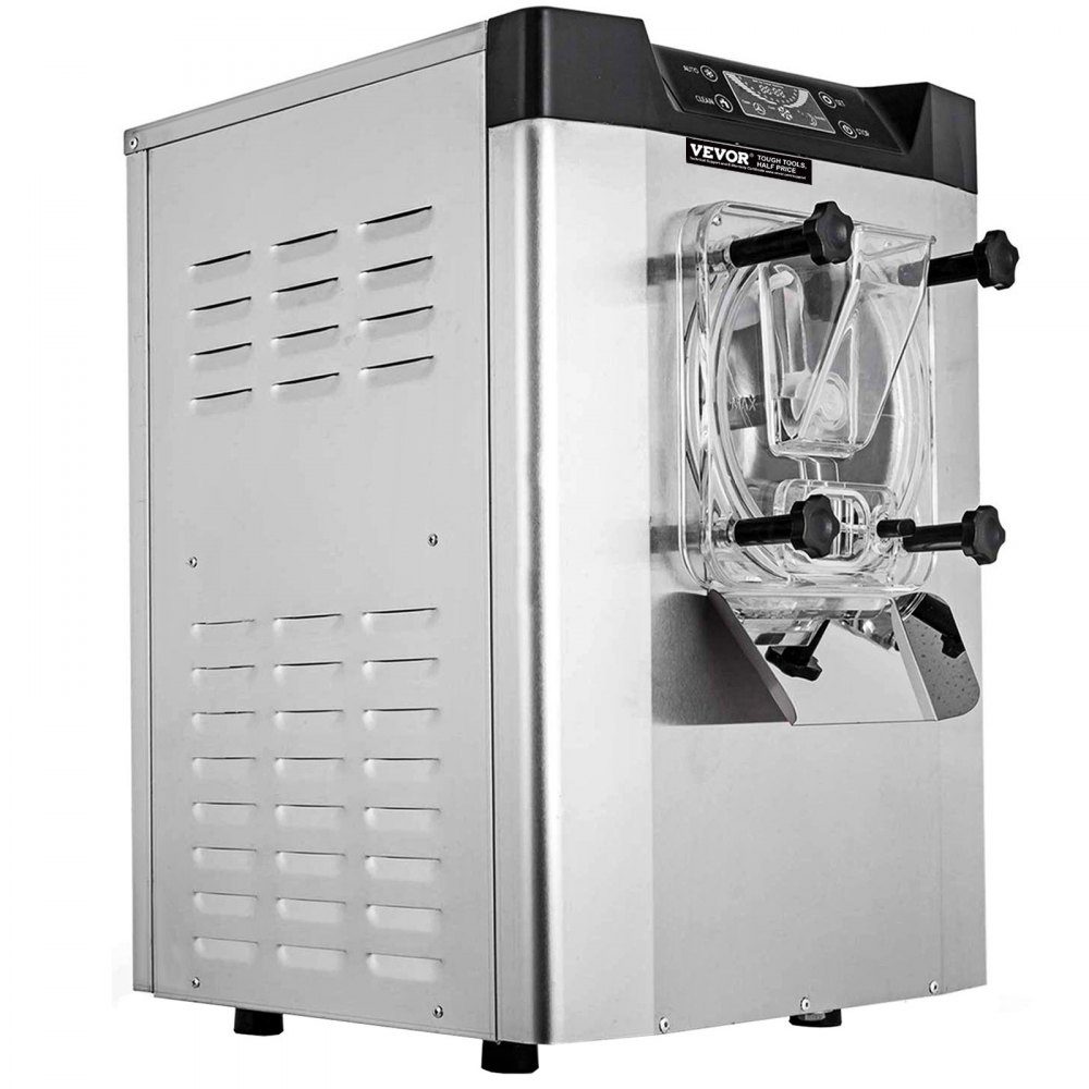 Commercial Ice Cream Machine Ice Cream Machine 16-20 L/H Ice Cream, 1400W Hard Ice Cream Machine with Smart LCD Display and Various Flavors, for Snack Bar, Restaurant Silver