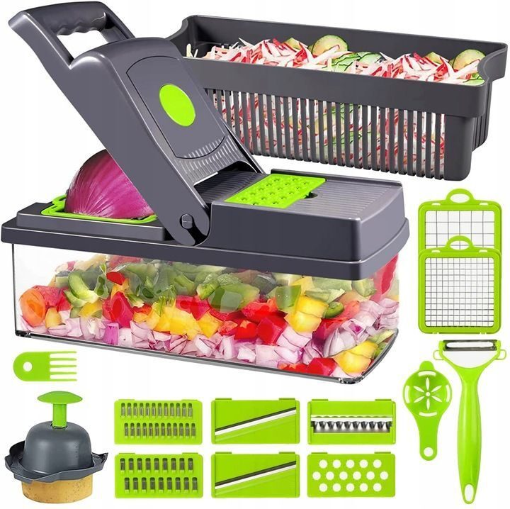 Potato Cutter, French Fries Cutter, Vegetable Cheap Cutter, Chopper, Restaurant Set, 15 in 1