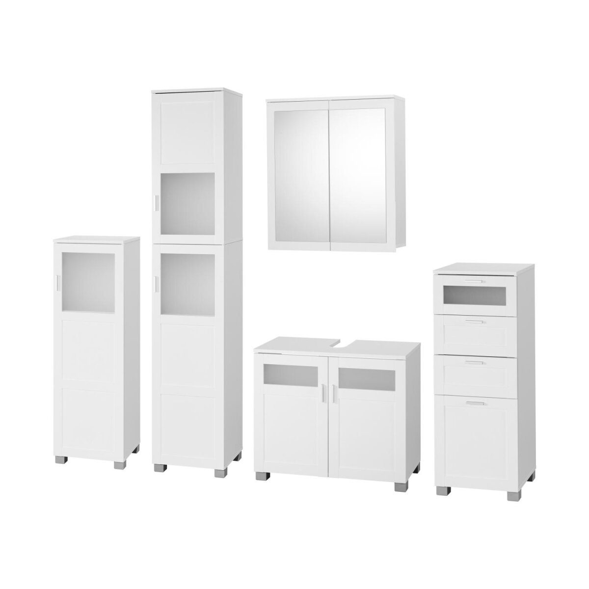 LIVARNO® Spiegelschrank Basel, mit 2 Türen, weiß