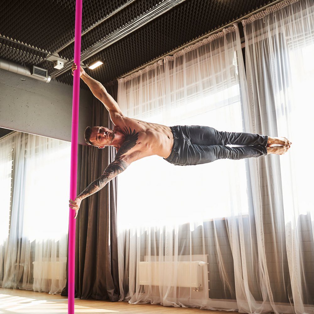 Professional Dance Pole Pole Dance Portable Dance Pole Professional Approx. 86"-100" Height Adjustable Removable Fitness Pole Spinning Fitness Pink Static Dance Pole Gym