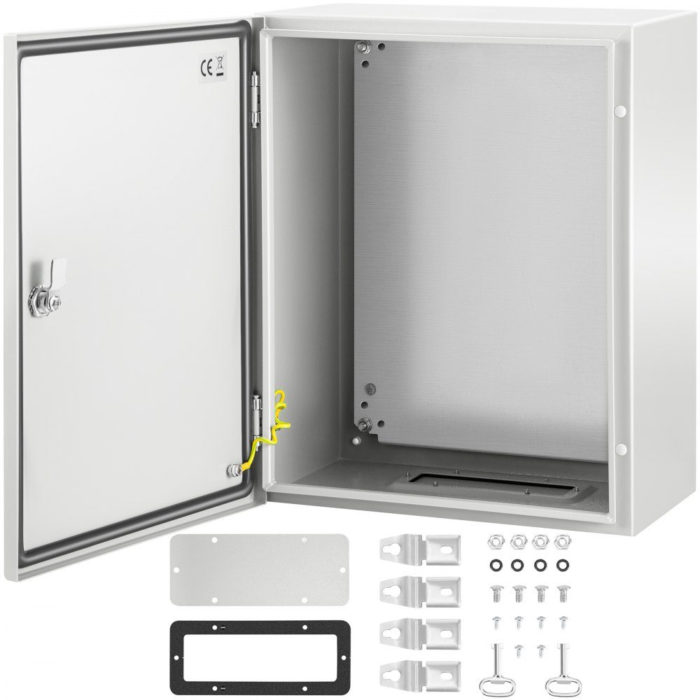 Armoire de commande Boîtier industriel NEMA, armoire de distribution en acier NEMA 4X 50 x 40 x 25 cm, IP66 étanche à l'eau et à la poussière, boîte de jonction électrique extérieure/intérieure, avec plaque de montage