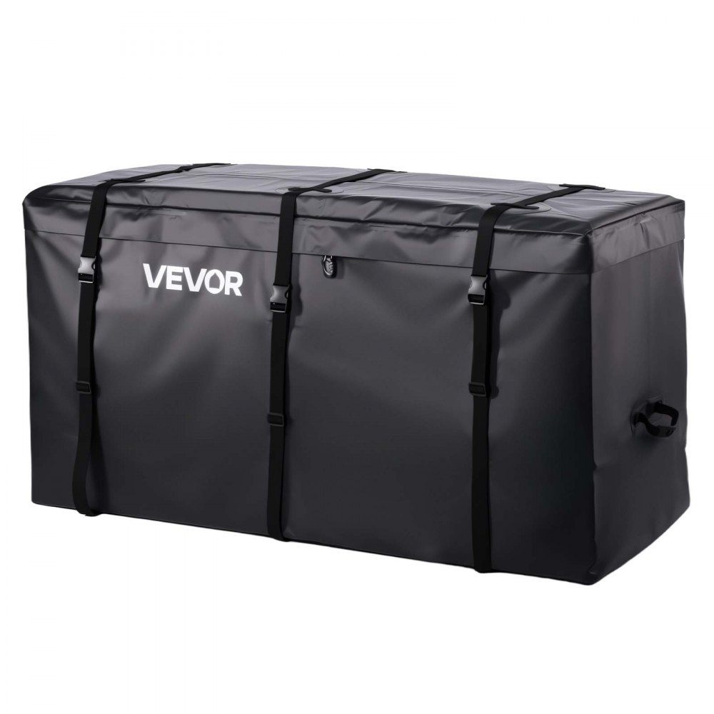 Gepäckträgertasche für Anhängerkupplung aus wasserdichtem 840D PVC (0,71 m³), ​​Gepäcktasche zur Aufbewahrung auf der Ladefläche von LKWs mit verstärkten Gurten für PKW, SUV, Transporter, schwarz