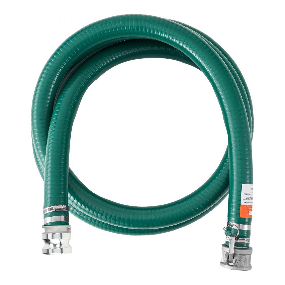 50,8 mm x 6,1 m zuigslang, pompslang met camlock-connectoren en aluminium connectoren, geschikt voor verschillende pompen, afvalwaterbehandeling, watertransport en andere doeleinden
