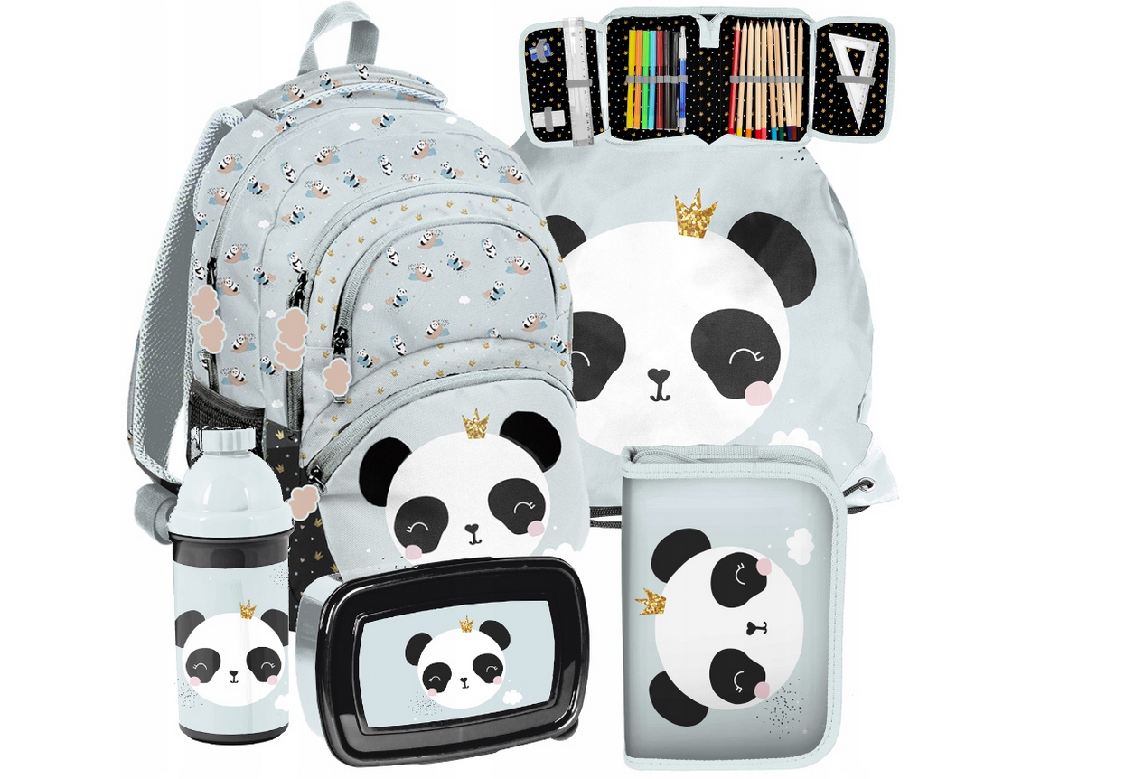Schulranzen Rucksack Rucksack Schulranzen Panda XXXL Starterset