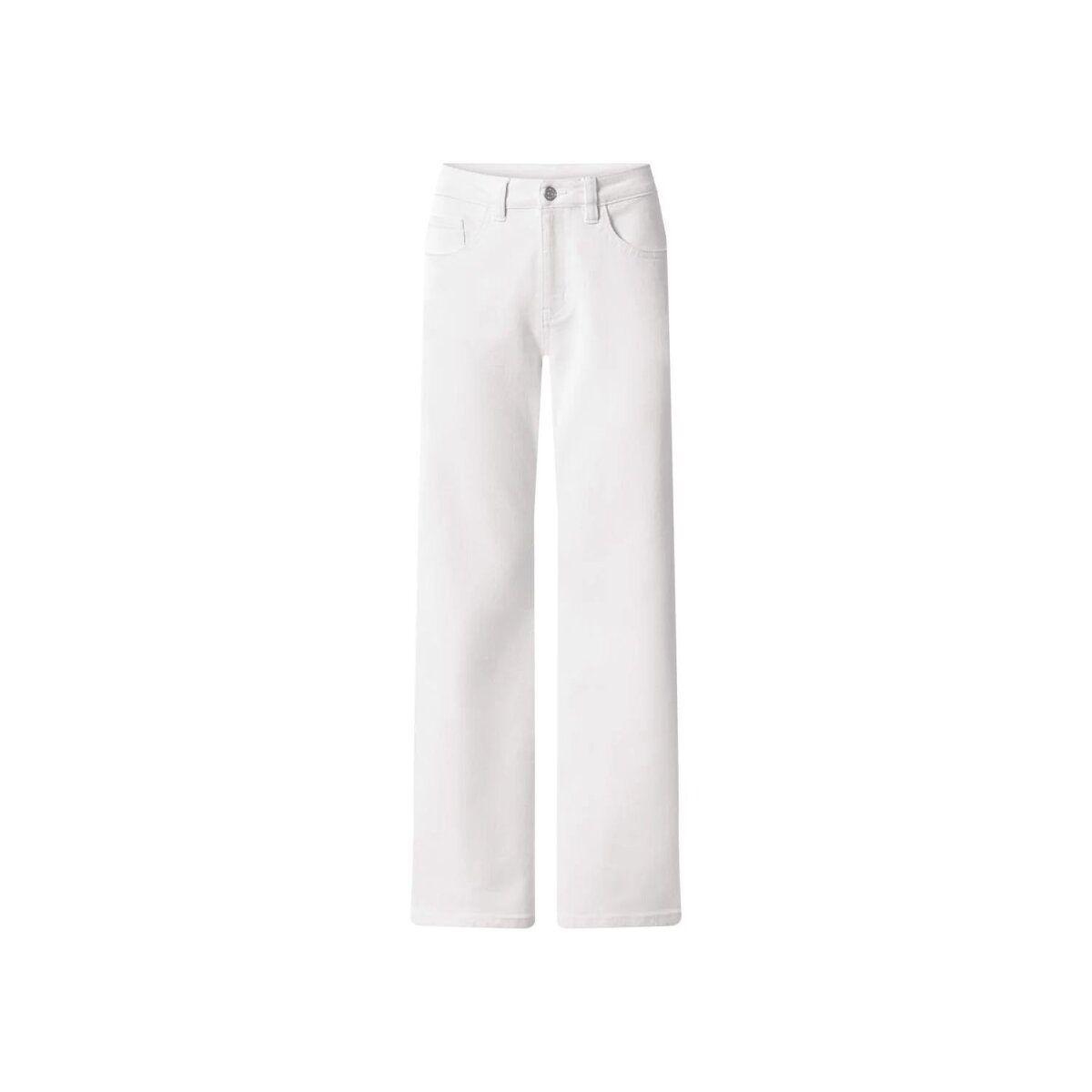 ESMARA® Damen Jeans, Wide Leg, hohe Leibhöhe (Weiß, 38)