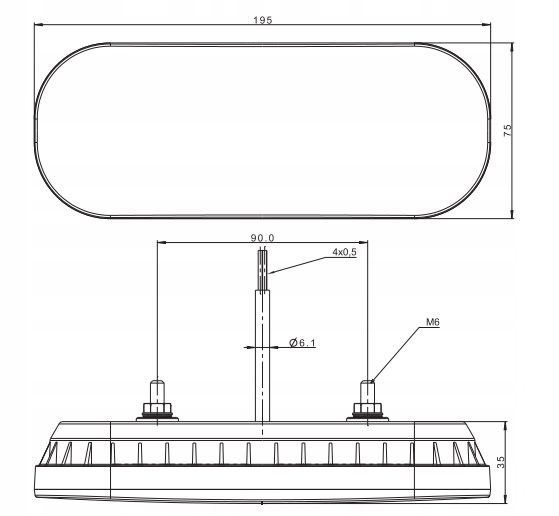 2x multifunctional LED tail light for tractor, agricultural machinery, trailer, excavator set