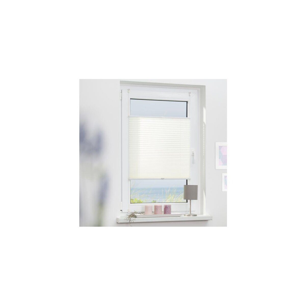 Lichtblick 2x set de stores plissés, Klemmfix sans perçage, 80 x 130 cm, blanc