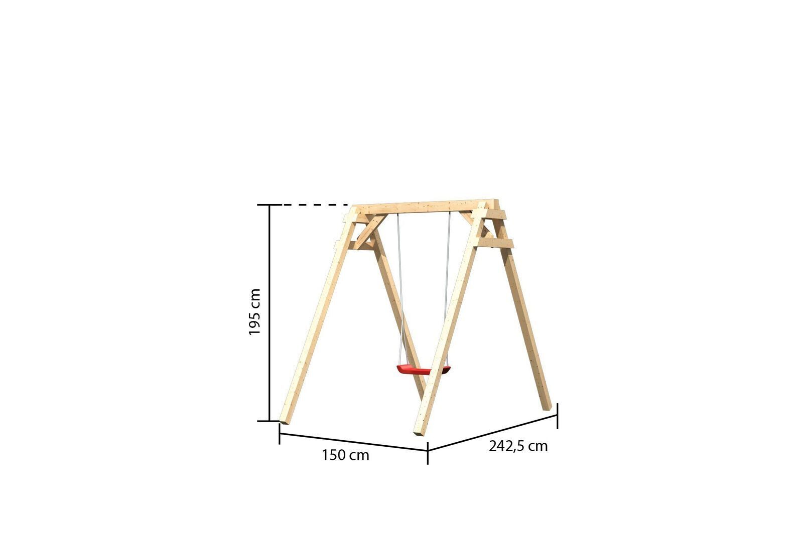 Kinderspielgeräte Caribu Swing Einzelschaukel Natur Set