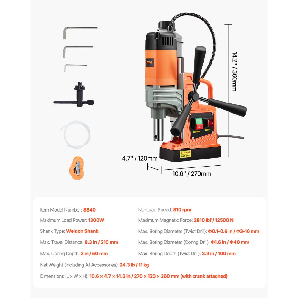 Professionele kernboormachine magneetboormachine 1300 W, kernboormachine magneetboorunit 13000 N 40 mm, 810 rpm magneetkernboorsysteem voor scheepsbouw, bruggenbouw, windenergieopwekking Professionele kernboormachine magneetboormachine 1300 W, kernboormachine magneetboorunit 13000 N 40 mm, 810 rpm magneetkernboorsysteem voor scheepsbouw, bruggenbouw, windenergieopwekking