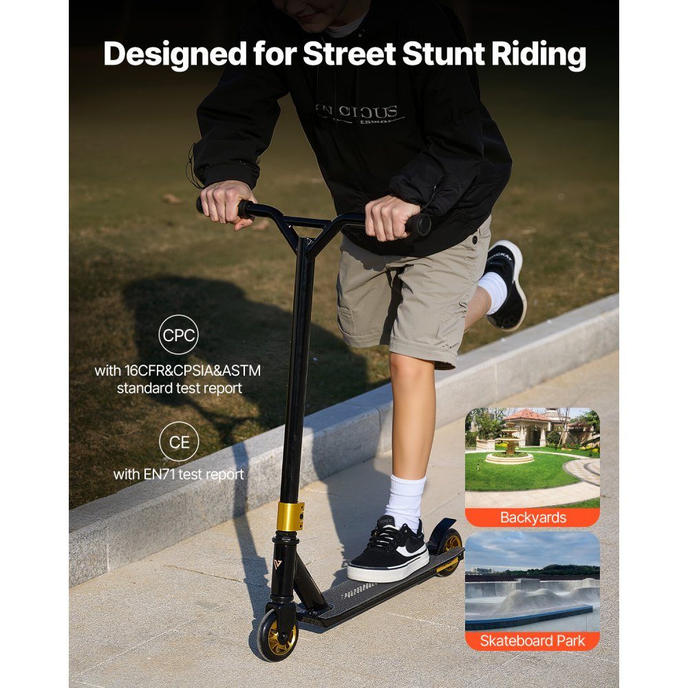 Stunt-Scooter, komplette Trick-Scooter für Kinder Ages 11-13, Teenager, Jungen und Mädchen, Freestyle-Street-Rider für Fortgeschrittene und Anfänger, leichtes Aluminiumdeck