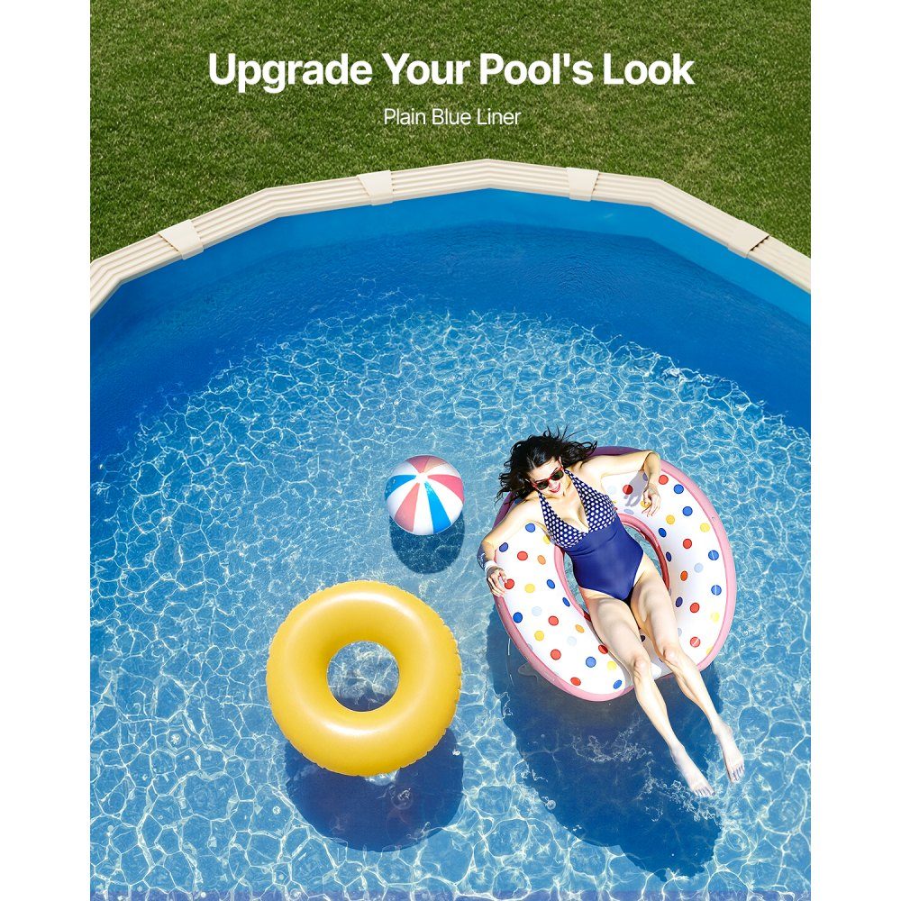 Oval pool liner, 730x375x147 cm, inner liner, replacement liner, inner cover, swimming pool liner, vinyl liner in standard thickness, wear-resistant, for above-ground pools with 132 cm high walls, plain