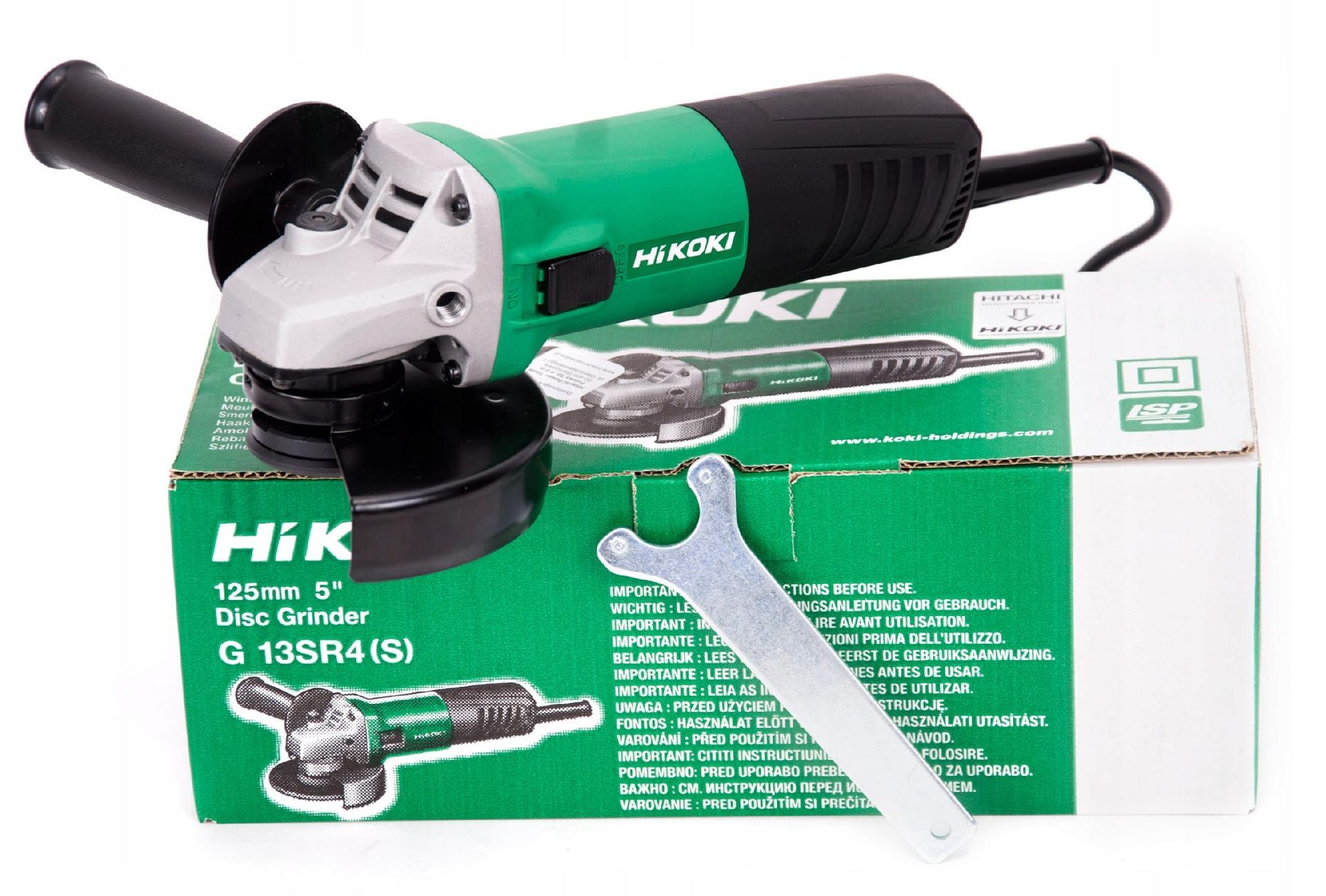 Szlifierka kątowa Hikoki Hitachi 125 mm G13SR4YGZ + SCHNEK Szlifierka kątowa Hikoki Hitachi 125 mm G13SR4YGZ + SCHNEK