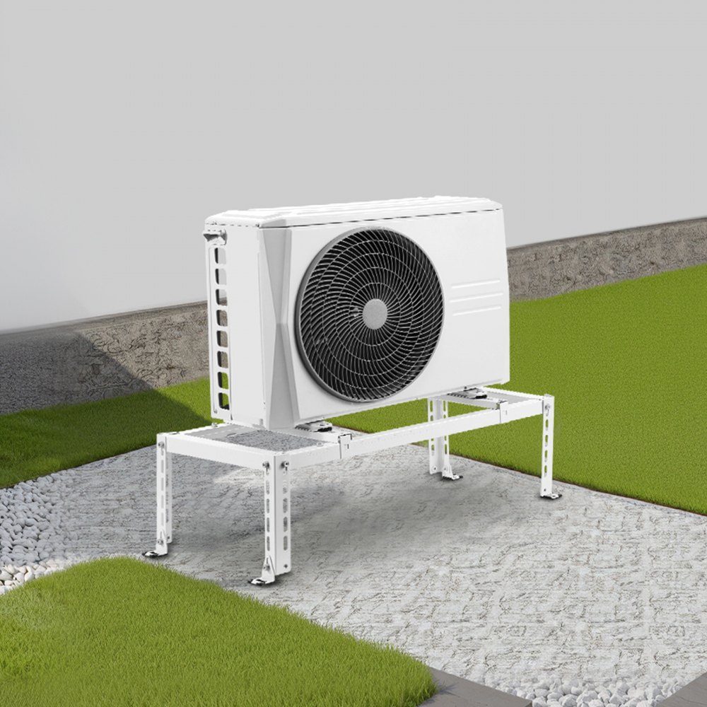 Support de sol pour climatiseur, mini support divisé anti-vibration pour pompes à chaleur de climatiseur sans conduit 9000-24000 BTU, support de base AC pour montage au sol avec max. Capacité de charge de 250 kg