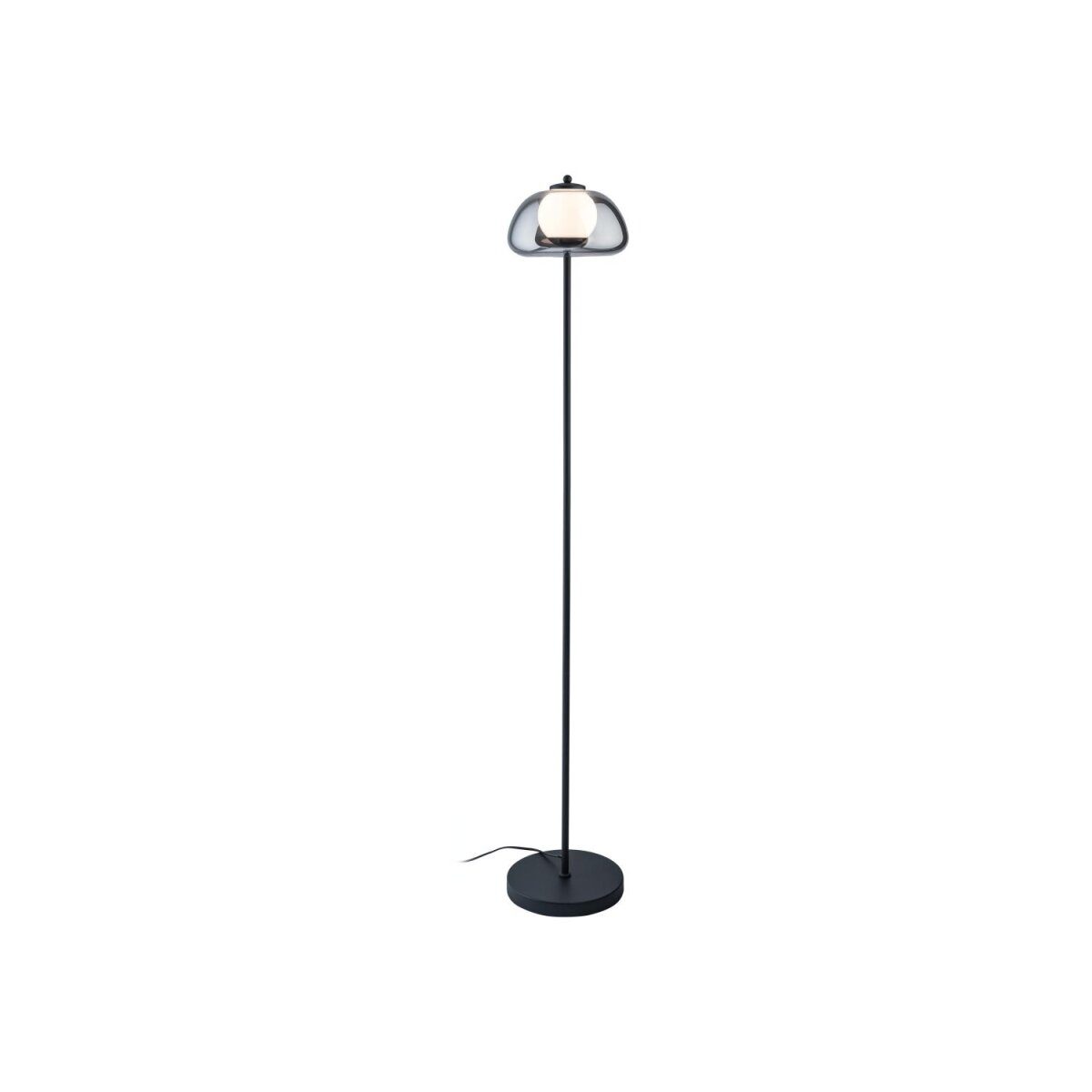 LIVARNO home Lampadaire LED, abat-jour en verre de haute qualité (verre gris)