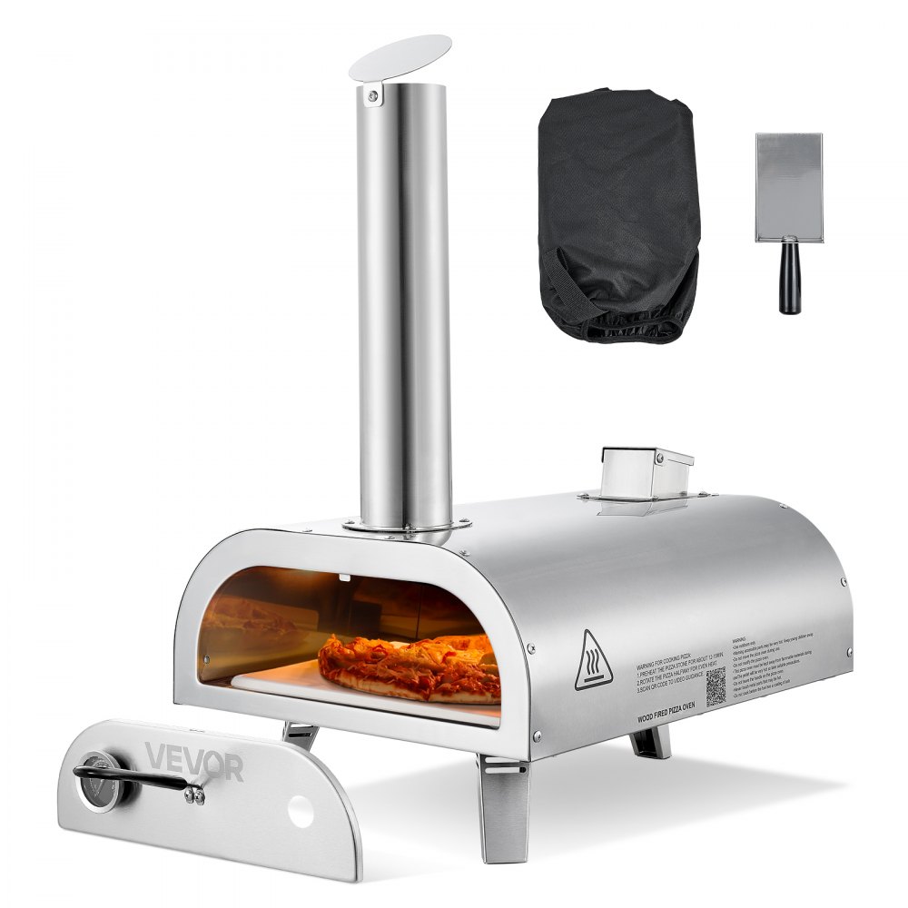 Pizzaoven voor buiten, 30 cm pelletpizzaoven, draagbare pizzaoven met ingebouwde thermometer, houtkachel, pizzasteen, schep en draagtas, roestvrijstalen pizzamaker voor kamperen in de tuin Pizzaoven voor buiten, 30 cm pelletpizzaoven, draagbare pizzaoven met ingebouwde thermometer, houtkachel, pizzasteen, schep en draagtas, roestvrijstalen pizzamaker voor kamperen in de tuin