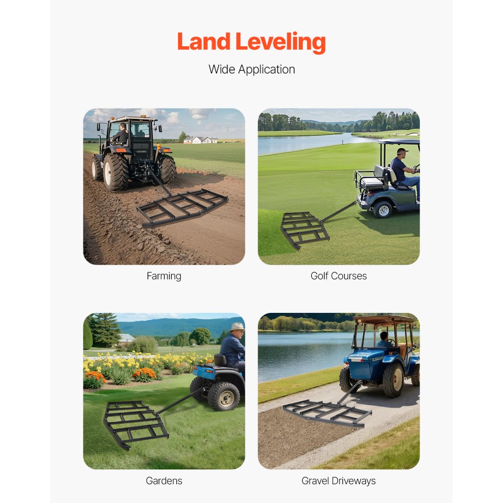 Drag Harrow 2150 x 2120 x 110mm Lawn Tractor Driveway Leveler Q235 Steel with Adjustable Bars and Pin Hitch Tractor Driveway Harrow for ATVs UTVs Drag Harrow 2150 x 2120 x 110mm Lawn Tractor Driveway Leveler Q235 Steel with Adjustable Bars and Pin Hitch Tractor Driveway Harrow for ATVs UTVs