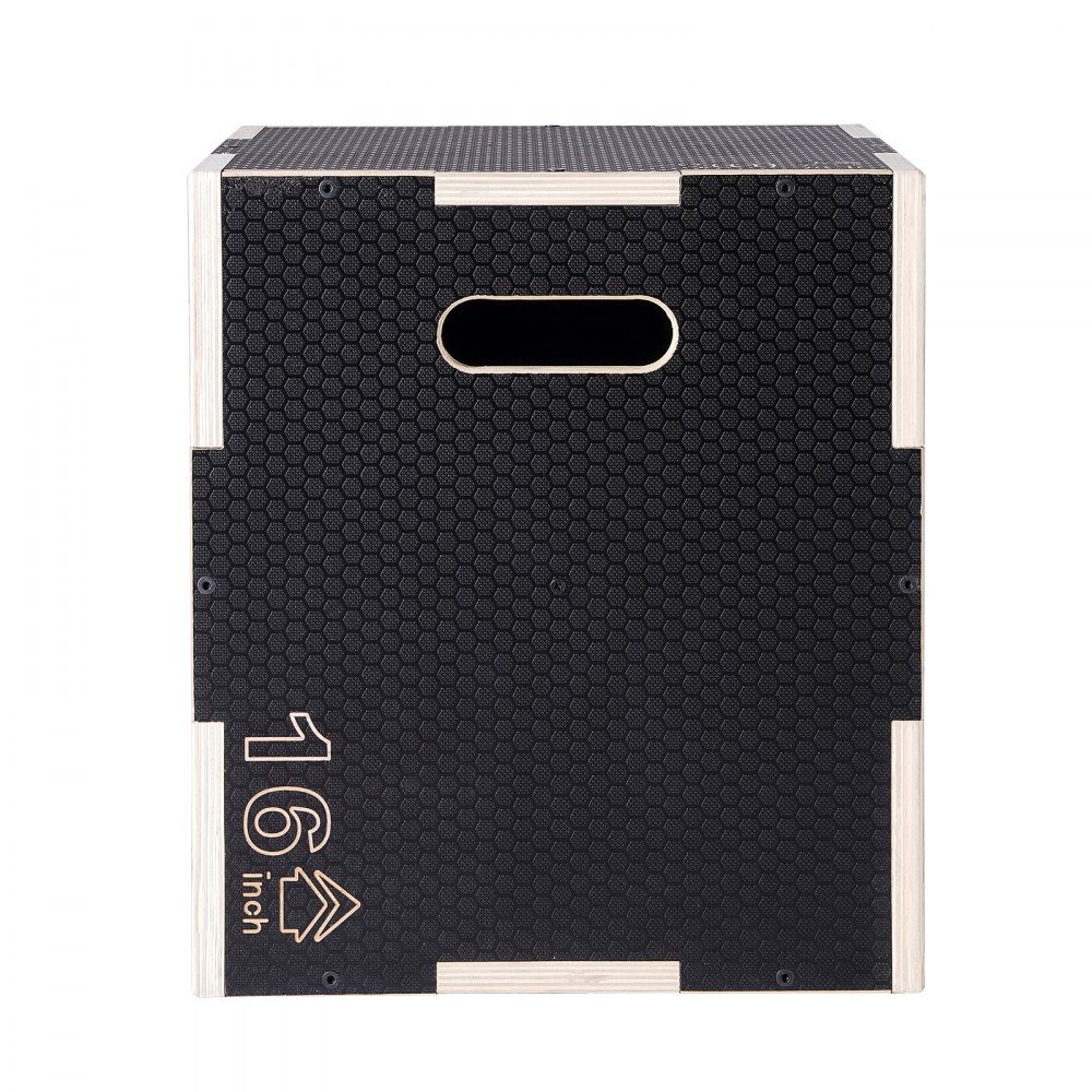 3 in 1 Plyometrische Jump Box 20/18/16 Inch Plyo Box, Jump Box Jump Box 204 kg draagvermogen, fitnessoefening Step Up Box voor thuistraining, sprongkrachttraining, zwart, in hoogte verstelbaar