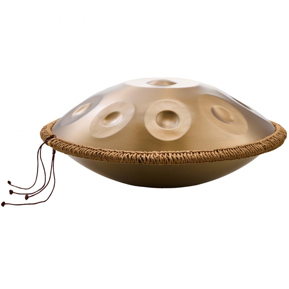 Handpan, 55 cm, 9 notes, tambour à main en ré mineur, instrument de batterie avec maillets, support de handpan 440 Hz et sac de transport, tambour sonore en acier de guérison, instruments de percussion pour adultes et débutants