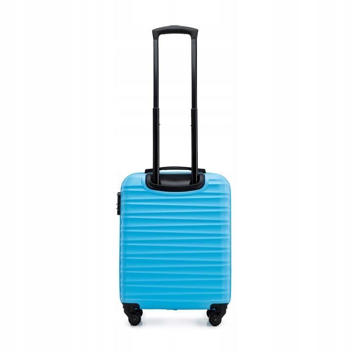 Premium Koffer Reisekoffer Bordkoffer mit Rippen ABS-Kunststoff 34l Blau