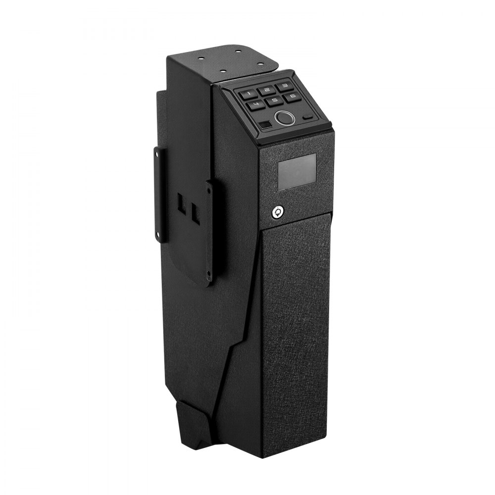 Gun safe gun safe with fingerprint/password (6-digit keypad)/key, gun safe gun case box with LED for 1 gun & magazine, 190 x 98 x 425 mm gun box for bedside table Gun safe gun safe with fingerprint/password (6-digit keypad)/key, gun safe gun case box with LED for 1 gun & magazine, 190 x 98 x 425 mm gun box for bedside table