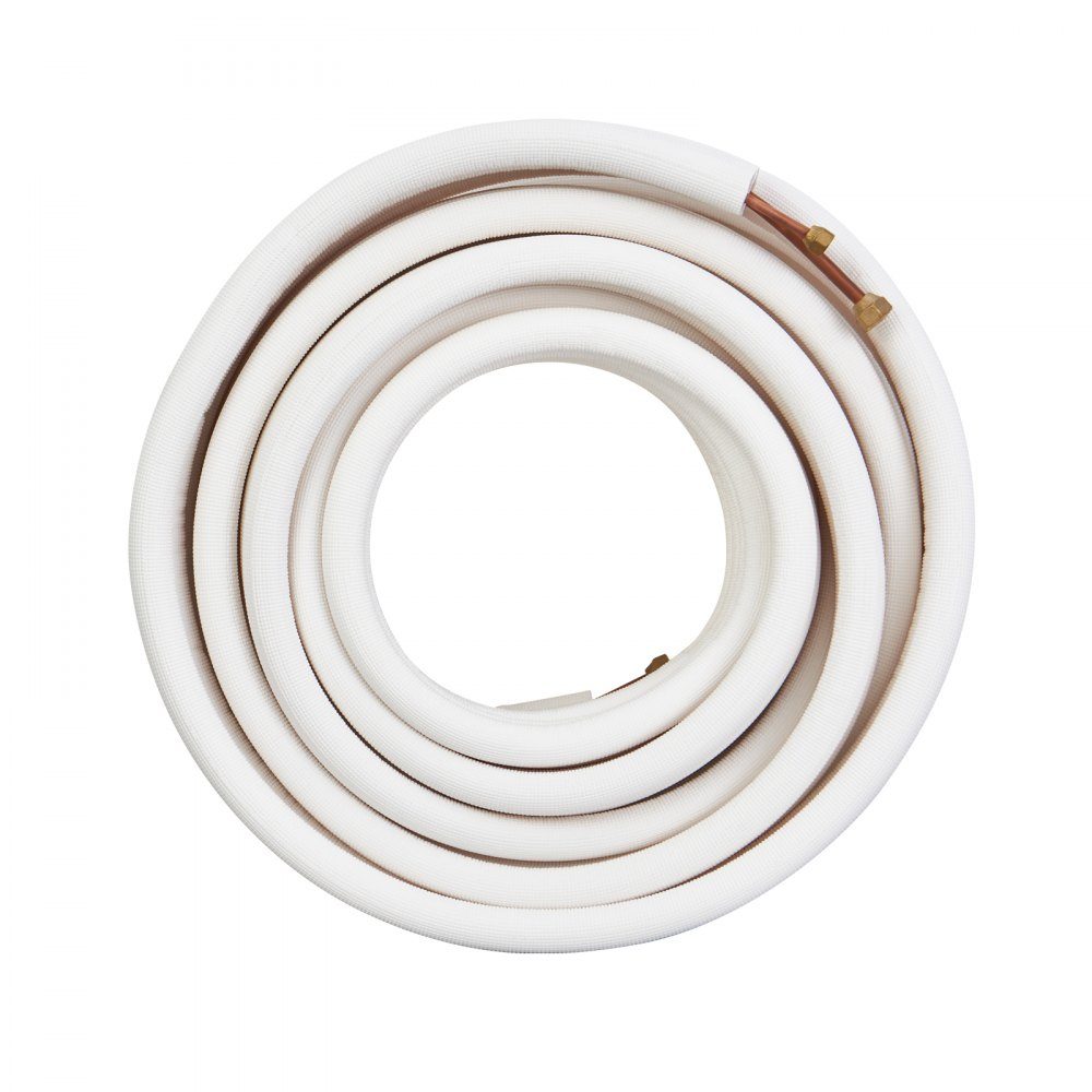 Kit de mini ligne divisée de 50 pieds, tubes en cuivre 1/4" et 3/8" OD avec isolation triple couche, pour mini climatisation divisée, équipement de Réf. rigération ou de pompe à chaleur et CVC avec