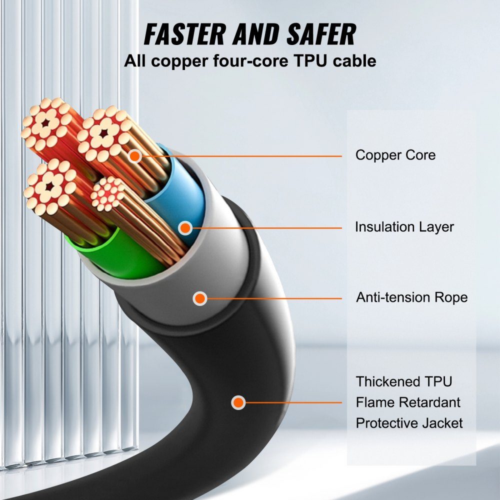 Type2 charging cable for electric car/hybrid EV charging cable E-car charging cable Wallbox 7 kW TPU charging cable 5 m cable length 1-phase AC 230 V Type2 to Type2 Water/dustproof Compatible with all Type 2 models