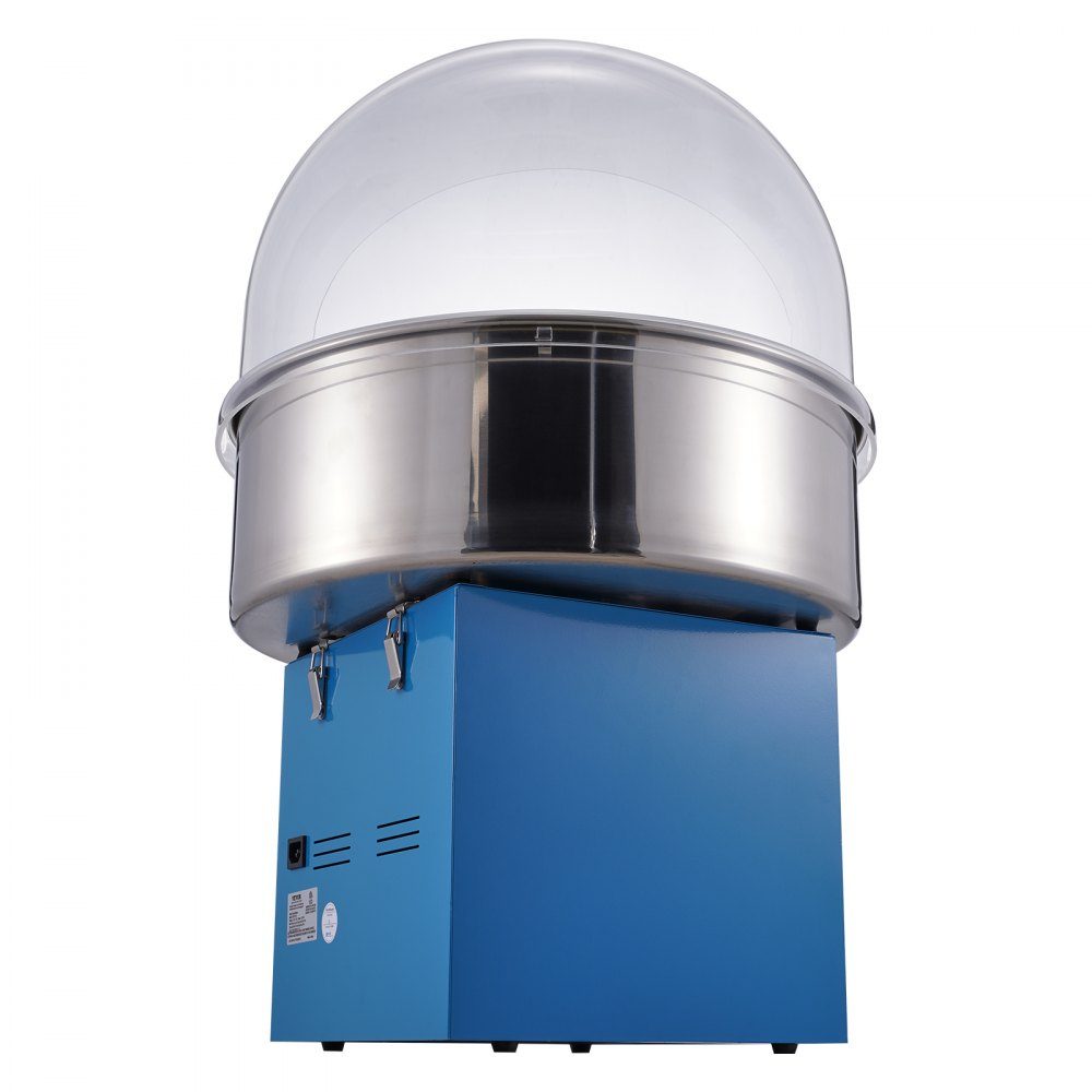 Elektrische Zuckerwattemaschine, 1 kW Zuckerwattemaschine, kommerzielle Zuckerwattemaschine mit Abdeckung, Edelstahlschüssel, Zuckerschaufel, Schublade, für Kindergeburtstage, Familienfeiern, Blau