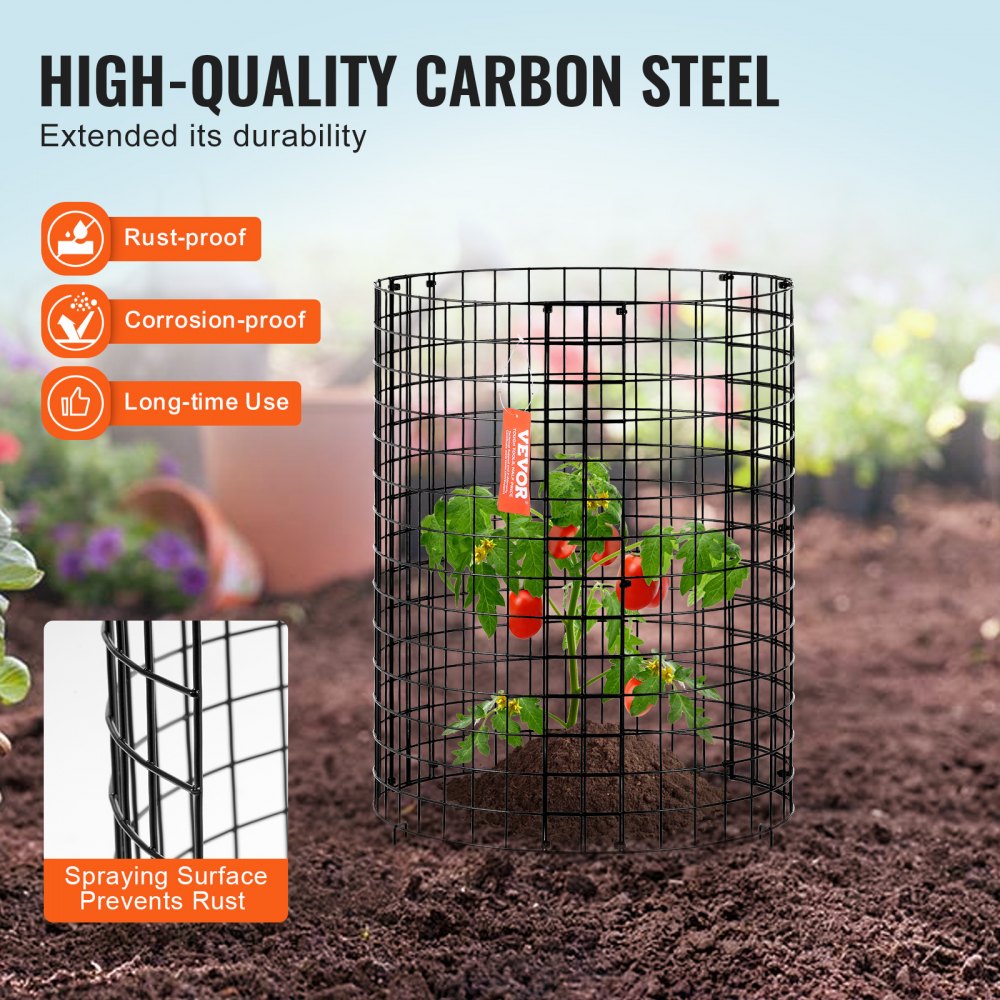 Pack of 6 Plant Protection from Animals, 32cm Diameter x 35cm Height, Chicken Wire Plant Protection, Plant Cages for Outdoor Plants, Flowers and Vegetables, Keeps Rabbits, Chickens and Squirrels Away, 18 Piece Metal Mesh Pack of 6 Plant Protection from Animals, 32cm Diameter x 35cm Height, Chicken Wire Plant Protection, Plant Cages for Outdoor Plants, Flowers and Vegetables, Keeps Rabbits, Chickens and Squirrels Away, 18 Piece Metal Mesh