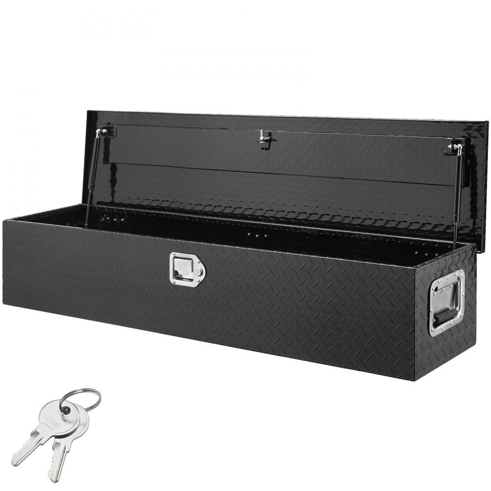 1219 x 381 x 381 mm Boîte à outils pour lit de camion, boîte à outils verrouillable 177 L, boîte à outils de rangement, capacité de charge de 50 kg, boîte à outils organisateur pour camping-car, voiture, etc.