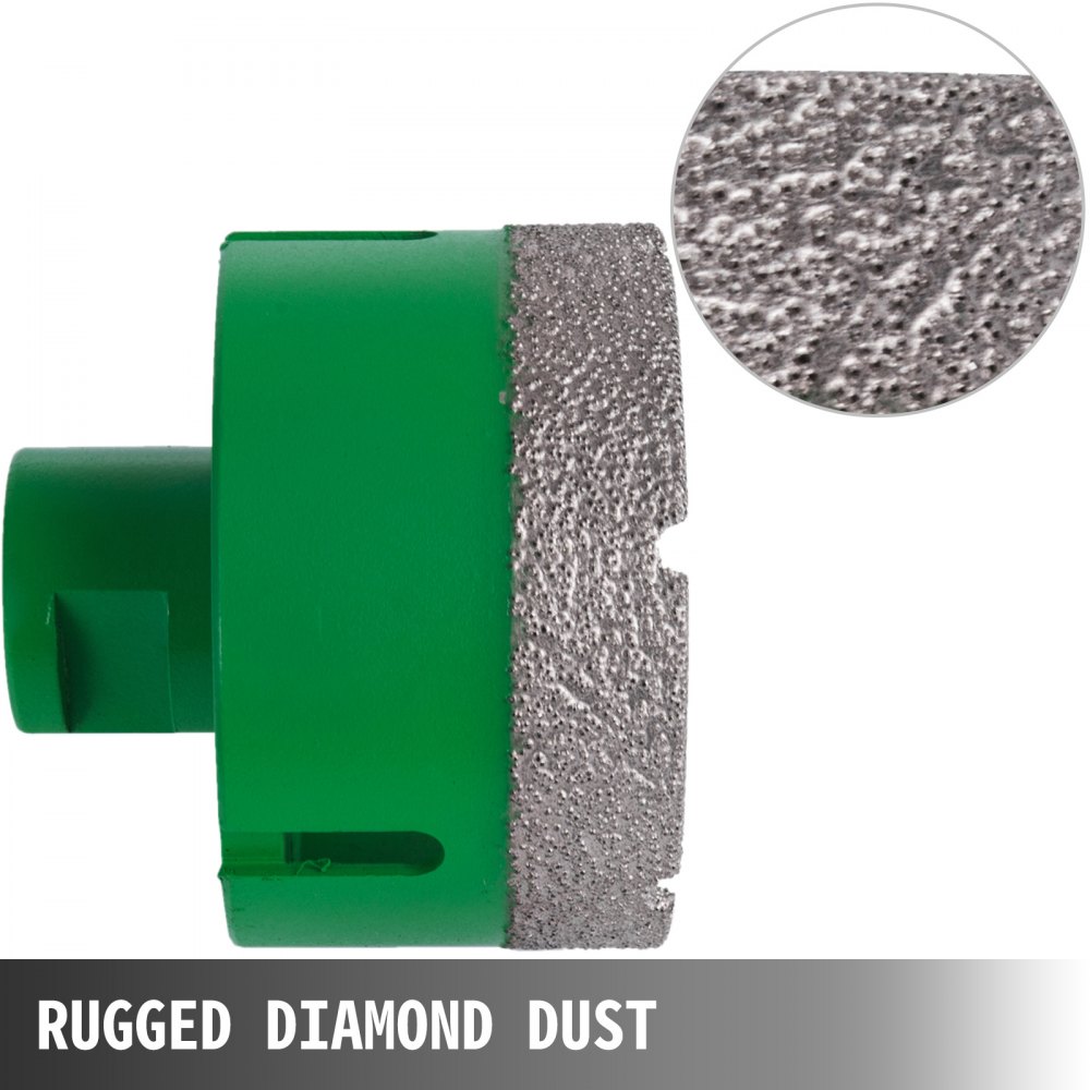 Diamant-Lochsäge 20, 35, 38, 43, 50, 60 mm, Fliesenbohrer Lochsäge M14 Gewinde, Diamantbohrer 60 mm Bohrlänge, Glasbohrer mit 6 Bohrern, Werkzeugkoffer, Folienschweißgerät für Fliesen