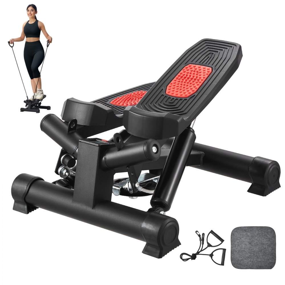 Stepper d'escalier Mini Stepper d'entraînement hydraulique avec bandes de résistance, machine cardio d'entraînement complet du corps, monte-escalier avec moniteur LCD, capacité de charge de 150 kg, noir Stepper d'escalier Mini Stepper d'entraînement hydraulique avec bandes de résistance, machine cardio d'entraînement complet du corps, monte-escalier avec moniteur LCD, capacité de charge de 150 kg, noir
