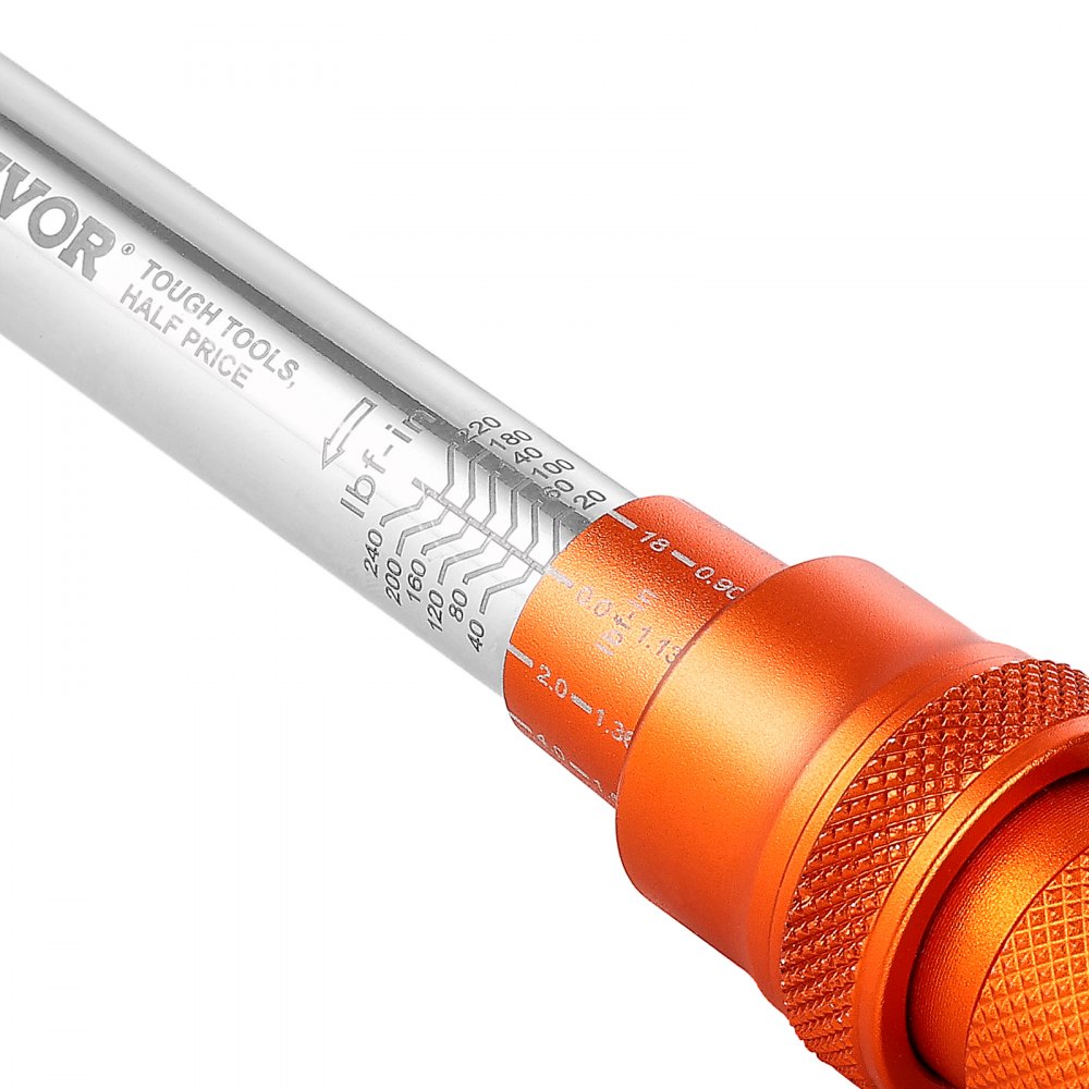 Clé dynamométrique à clic 1/4" 2,3-27,1 Nm Clé dynamométrique bidirectionnelle avec barres d'extension et foret 72 dents ± 3 % haute précision pour réparation automobile Orange Clé dynamométrique à clic 1/4" 2,3-27,1 Nm Clé dynamométrique bidirectionnelle avec barres d'extension et foret 72 dents ± 3 % haute précision pour réparation automobile Orange