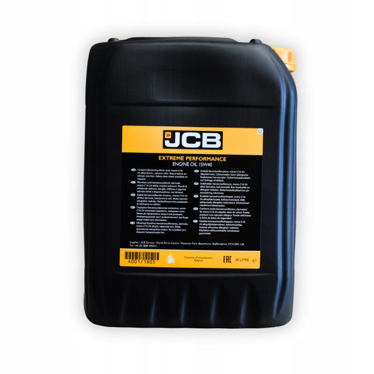 JCB motorolie EP 15W40 - 20 L graaflaadmachine 4001/1805E origineel