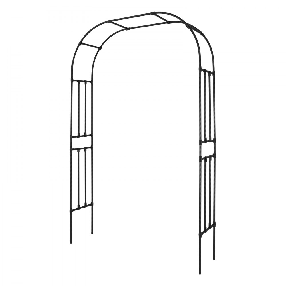 Gartenbogen, 2400 x 1500 x 400 mm, Rosenbogen, Rankhilfe, Kletterhilfe, Metallbogen, stabiles Rosenspalier für den Außenbereich mit Pfählen, ideal für die Dekoration von Garten, Rasen, Hochzeit, Party