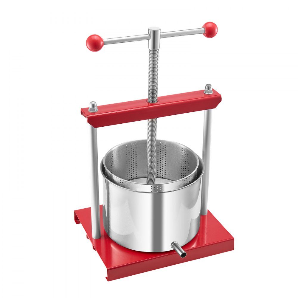 Fruit Wine Press, Fruit Grinder, Apple Grinder (6L) with 2 Stainless Steel Barrels, Manual Juicer, Cider Press, Apple Press, Grape Press, Olive Oil Press, T-Handle Juicer for Home Kitchen