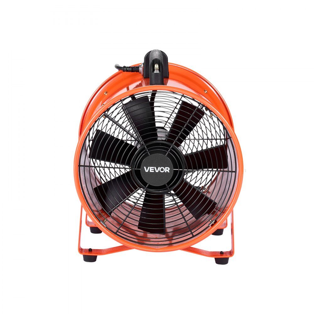 Bauventilator, 300 W Wechselstrommotor, Bauventilator, 2810 U/min, Bauventilator, Gebläse 1214 l/s (2574 CFM), Axialventilator, 10 m Schlauch, Axialventilator, 79 dB Geräuschpegel, Industrieventilator IP44