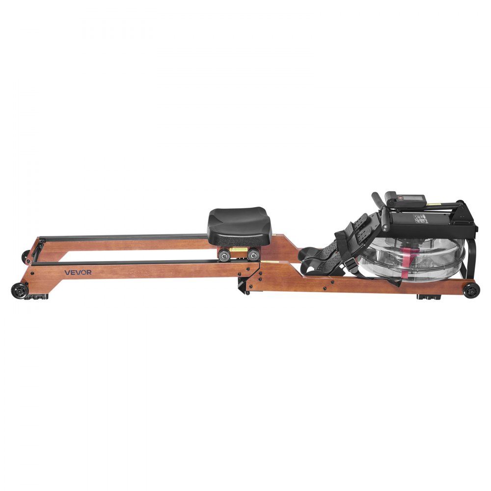 Rowing Machine 6 Level Quiet Resistance, Foldable Wooden Water Rowing Machine mit 14-l-Wassertank and LCD Monitor, Bluetooth App Compatible, 158kg Weight Capacity, Immersive Rowing Machine